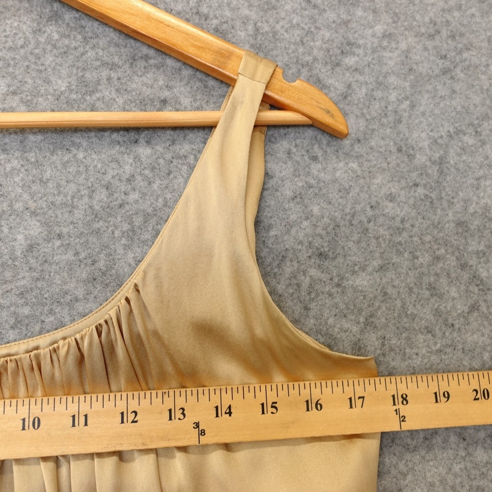 GIANNI VERSACE Dress Womens 44 M 8 Gold Silk Slip Cocktail Flowy Italian Luxury - Picture 5 of 16